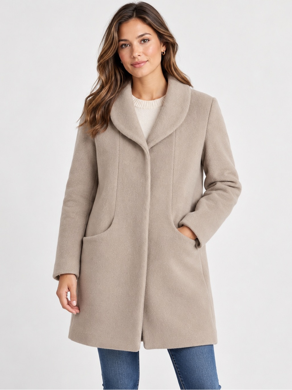 Quince Wool Cashmere Cocoon Coat S Sand Dune NWT Quiet Luxury Old Money